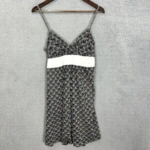 Taboo Slip Dress Womens L Black White Lace Overlay Fairy Grunge Y2K Gothic Party